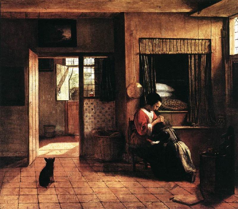 HOOCH, Pieter de The Mother wsf Spain oil painting art